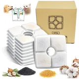 Trinkbrunnen Filter Eckig Katzenbrunnen Filter 8 Stück Trinkbrunnen für Katze Ersatzfilter für Trinkbrunnen mit Harz und Aktivkohle für Katzen und Hunde Wasserspender