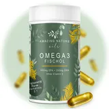 Amazing Nature® Omega 3 Kapseln Hochdosiert mit 1000 mg hochwertigem Fischöl pro Kapsel und den Fettsäuren EPA & DHA 1 x 120 Omega-3 Kapseln aus Nachhaltigem Fischfang