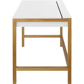 WoodMan Schreibtisch WOODMAN "Northgate", weiß (weiß, eichenfarben, weiß), B:112cm H:76cm T:60cm, Tische, Schreibtisch, im skandinavian Design, Breite 112 cm, FSC-zertifiziert