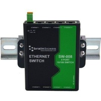 Brainboxes 8 Port Unmanaged Ethernet (8 Ports), Netzwerk Switch,