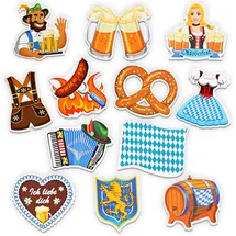 Howaf Oktoberfest Deko Set Girlande 2,5 m 12 St. Blau/Weiß