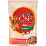 Purina One Mini Active Hundefutter mit Rindfleisch, Kartoffeln und Karotten in Sauce 100g (Rabatt für Stammkunden 3%)