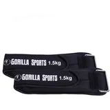 GORILLA SPORTS® Gewichtsmanschetten - 2er Set, Gewichte 1kg, 2kg, 3kg, 4kg, Verstellbar, Schwarz - Handgelenk, Laufgewichte, Fußgelenkgewichte, Handgelenkgewichte, Armgewichte, Knöchelgewicht