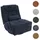 Mendler Relaxsessel HWC-P92 Chenille 82 x 96 x 0 cm Blau drehbar mit Liegeposition