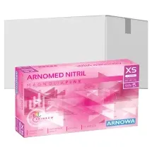arnomed Nitril Magnolia Pink Einmalhandschuhe, puderfrei, pink 387-XS , 1 Packung = 100 Stück, Größe XS