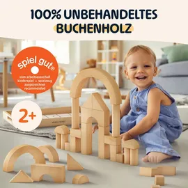 Merle Toys Merle Toys® - Holzbausteine ab 2 Jahren: Kinderspielzeug aus Holz, Montessori Spielzeug, Holzspielzeug, Set aus 30 Bauklötze und Bausteine