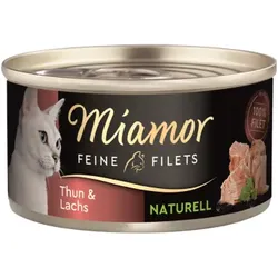 Katzen - Nassfutter MIAMOR Adult Feine Filets Naturell Thun & Lachs, 80 g