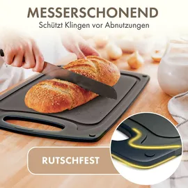 Blumtal Schneidebrett-Set Kunststoff 2 Teile 40 x 24,5 cm Grau