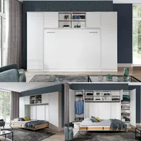 n.e. fabryka mebli Schrankbett horizontal HB 140x200 mit 2 Schränken & Weiß