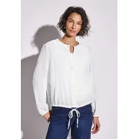 STREET ONE Langarmbluse mit Elastiksaum und Tunnelzug weiß 40