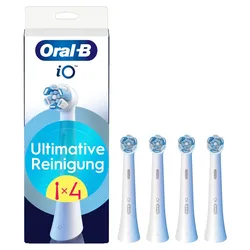 Oral-B iO Ultimative Reinigung, Original Aufsteckbürsten für elektrische Oral-B iO Zahnbürsten, 'Borsten-in-Borsten' Bündel, Weiß, 4 Stück