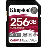 Kingston Canvas React Plus R300/W260 SDXC 256GB, UHS-II U3, Class 10 (SDR2/256GB)