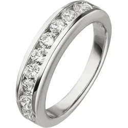 Silberring JOBO Gr. 58, silber (silber 925), Fingerringe, Damen, 58, Silber 925 (Sterlingsilber), 925 Silber mit 9 Zirkonia
