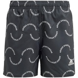 adidas Boy's Sportswear Wave Print CLX Swim Shorts Kids Badeanzug, Black/Off White, 15-16 Years