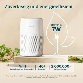 Levoit Luftreiniger mit Aromatherapie, HEPA Luftfilter gegen Schimmel, Staub und Tierhaare bis zu 0,3 μm für Schlafzimmer, 7 Watt Ener... - Weiß