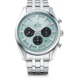 Orient Stretto Solar Chrono Sky Blue Dial Steel Strap Men’s Watch RA-TX0304L10B