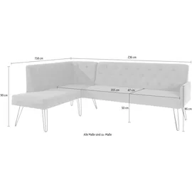 exxpo - sofa fashion Doppio, Chesterfield Optik, komfortabel und bequem, hohe Designfüße", blau Sitzbänke, Nachhaltige Möbel