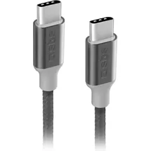 SBS USB-C auf USB-C-Daten- und Power Delivery 25W-Ladekabel Grau