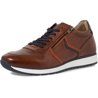 Marco Tozzi by Guido Maria Kretschmer Sneaker flach aus Leder mit Reißverschluss, Braun (Cognac Comb), 45