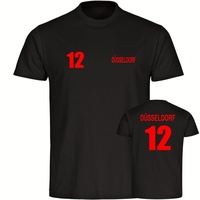 multifanshop T-Shirt Herren Düsseldorf - Trikot 12 - Männer schwarz M