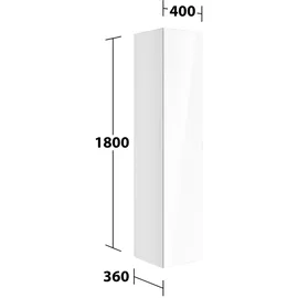Keuco Edition 11 Art Hochschrank 40 x 180 x 36 cm Weiß/Glas