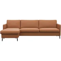 FLEXLUX Ecksofa »Fiore, L-Form«, schmale Armlehnen, Kaltschaum, Füße Alu+schwarz braun