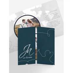 Hochzeitskarten Einladungen selbst gestalten mit Spruch und Fotos im Onlinedesigner bei Meine-Kartenmanufaktur.de