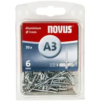 Novus Blindnieten Typ A3/6 Aluminium 6 mm 70 Stück