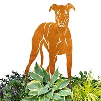 Terma Stahldesign Edelrost Hund Verschiedene Rassen, Handmade Germany, tolle gartendeko aus Rost-Metall, deko rostoptik, Rostfiguren Tiere, rostfiguren Garten, Rostdeko (Windhund Galgo)