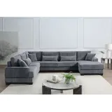 Atlantic Home Collection Wohnlandschaft XXL-Cord 6-Sitzer Grau