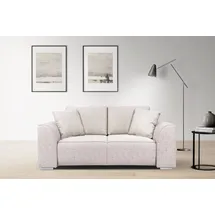 INOSIGN 2-Sitzer »BEATRICE, erhältlich in trendigen Stoffoptionen, B/T/H: 143/73/92 cm«, In hochwertiger Verarbeitung, incl. 2 großen Zierkissen in Korpusfarbe