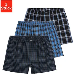 H.I.S Webboxer, (Packung, 3 St.), mit verschiedenen Karomustern, Gr. 9, blau-kariert, , 273236-9