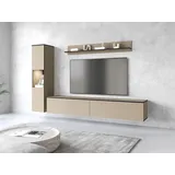 INOSIGN »PARIS«, (Komplett-Set, 3 St.), TV-Wand 220cm breite, grifflose Design, stehend und hängend montierbar