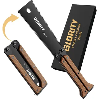 glority Japansäge Klappbar, 140mm SK5 13 14 TPI, Dreiseitig Zugsäge Ebony 140MM