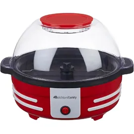 Melchioni Pop Corn Maker rund, 850 W, mit Drehsystem und Schüsseldeckel
