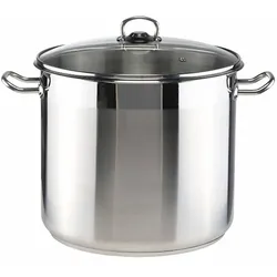 Haushalt International HI 22057 Edelstahl Kochtopf Universaltopf Topf mit Glasdeckel 15L