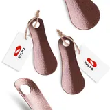 SULPO 2er Pack 12cm Stabil Schuhlöffel aus Edelstahl - Schuhlöffel Klein - Schuhlöffel Metall mit Aufhängeloch - Schuhanzieher - Mini Schuhlöffel - Reiseschuhlöffel - Shoe Horn