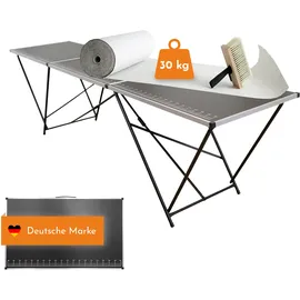 Lemodo Tapeziertisch klappbar, Arbeitstisch 300 x 60 cm, Mehrzwecktisch mit Messskala