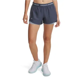 Under Armour Tech Play Up 2in1 Trainingsshorts Damen 044 downpour gray/harbor blue/harbor blue L