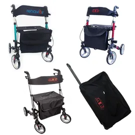 Antar Leichtgewicht Aluminium Rollator rot mit Transporttasche