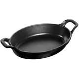 Staub Aufllaufform oval, Schwarz,