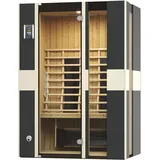 Infrarotkabine WEKA "Infrarotkabine MILA 2", beige (natur), ohne Ofen, externe Steuerung, (ohne Ofen), Saunen, sportlichesDesign, farblich abgesetzt, 3 Fensterelemente