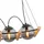 GLOBO Leona 4-flg. 22 cm eckig Schwarz/Holz/Rauchglas
