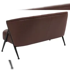 Mendler 2er-Sofa HWC-P30, Zweisitzer Polster-/Lounge-Sofa Couch Vintage Retro Industrial Metall Kunstleder ~ rostrot