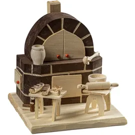 SAICO Räucherfigur Backofen Holz 15 cm natur/anthrazit