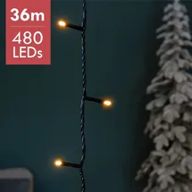Kaemingk LED-Lichterkette Basic 36 m schwarz 480 LED warmweiß