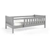 masseno Kinderbett ELSA 80 x 160 cm Kiefer hellgrau silber