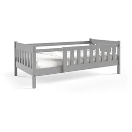 masseno Kinderbett ELSA 80 x 160 cm Kiefer hellgrau silber