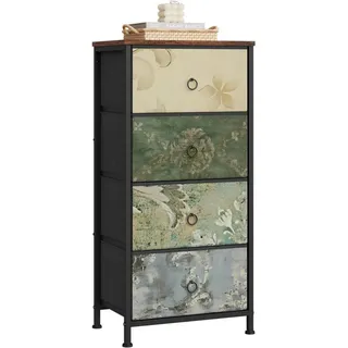 Woltu Kommode, Mehrfarbig, Holzwerkstoff, Metall, Patchwork, 4 Schubladen, Rechteckig, eckig, 45x95x30 cm, Wohnzimmer, Kommoden & Sideboards, Kommoden
