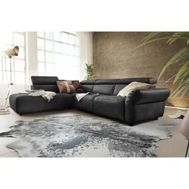 KAWOLA Sofa RISO Ecksofa mit motorischer Sitztiefenverstellung Leder